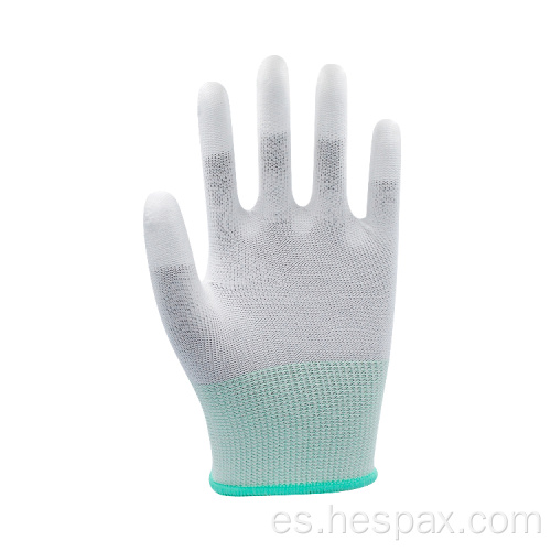 Hespax White White Polyester Guantes de seguridad PU Electrical